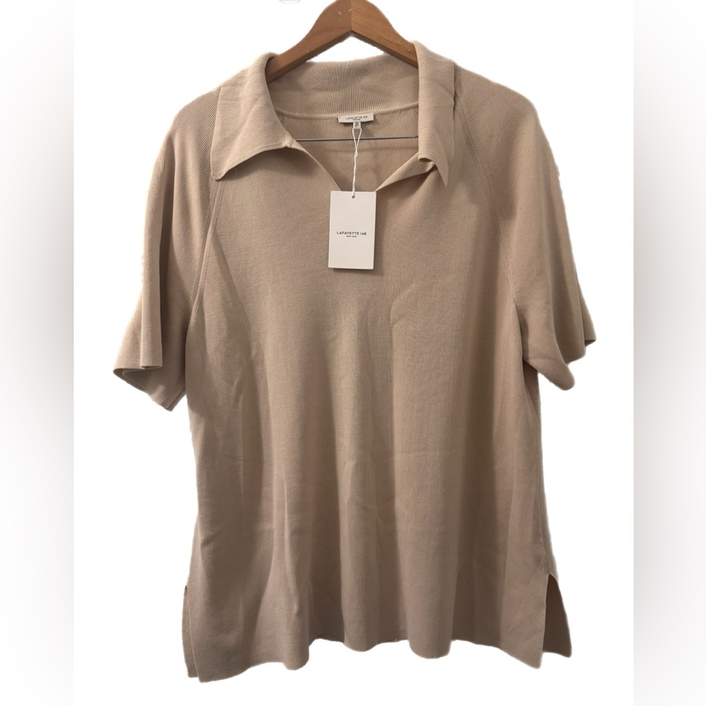 Lafayette 148 New York Women's Polo in Light Tan